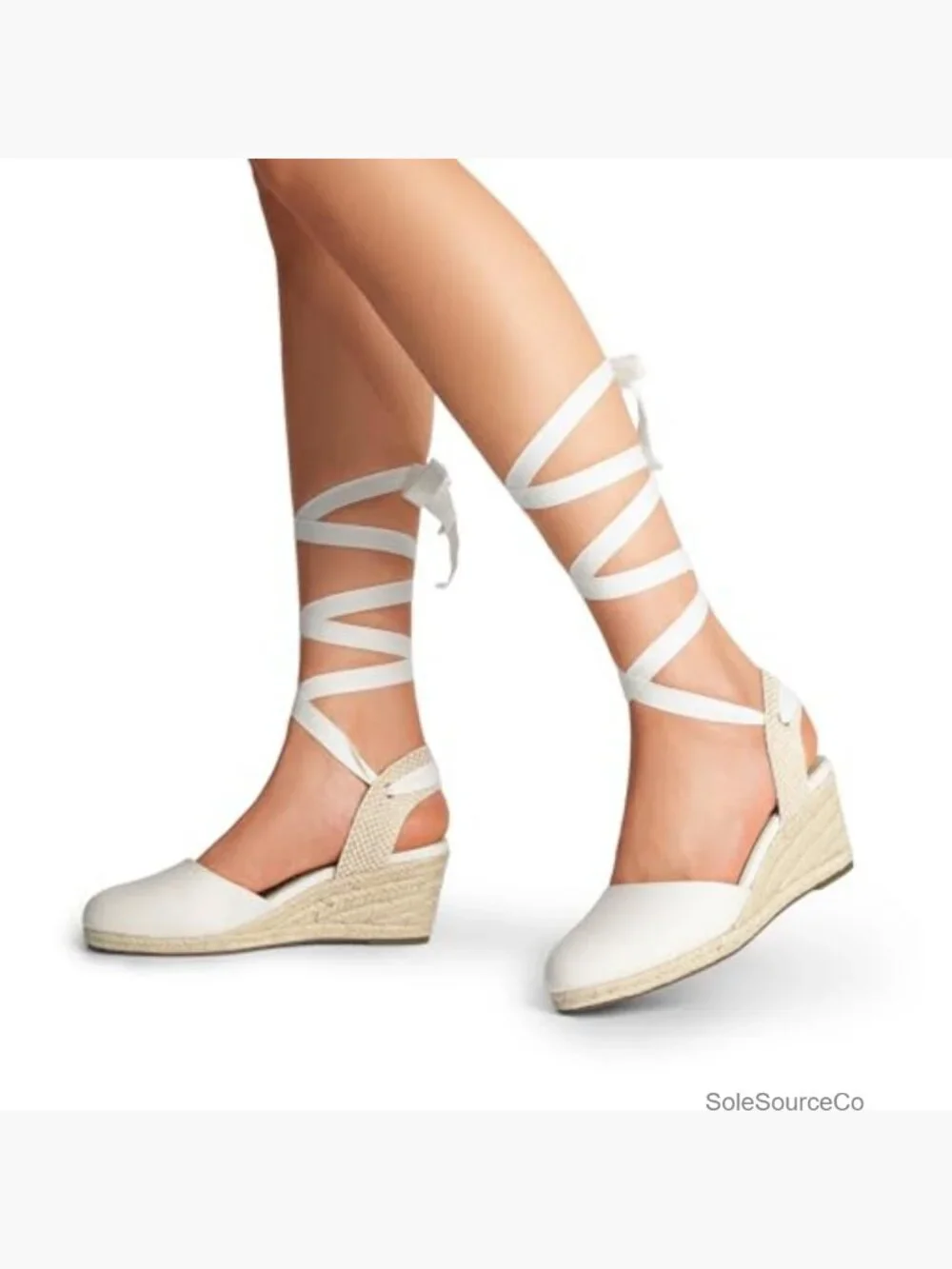 Wedge Sandals Platform Close Toe Espadrilles Strappy Lace Up